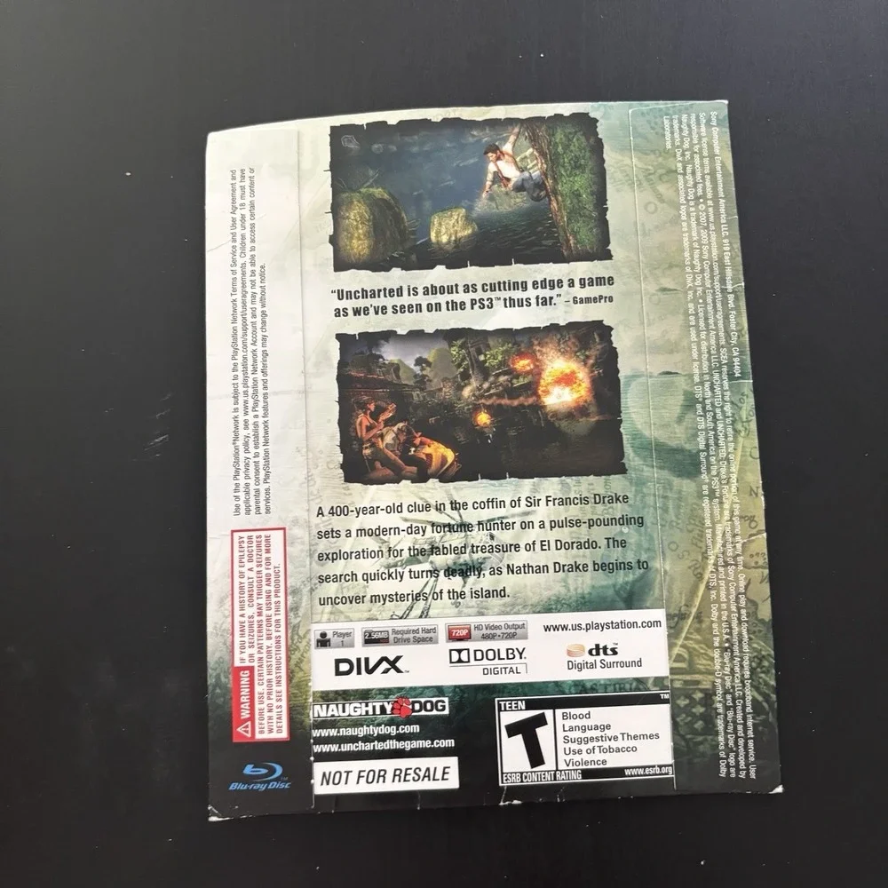 Uncharted: Drakes Fortune PS3 Sony PlayStation 3 Game (Greatest Hits, Cardboard)